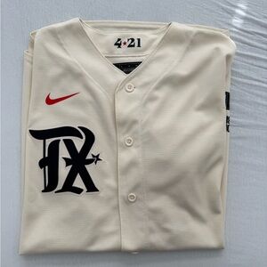 Texas Rangers City Connect Nike Cream and Black Baseball Jersey XL